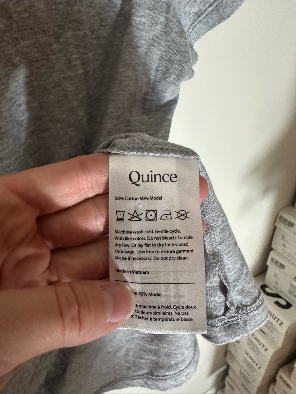 NWOT Quince cotton modal scoop neck tee heather grey large - Picture 4 of 5